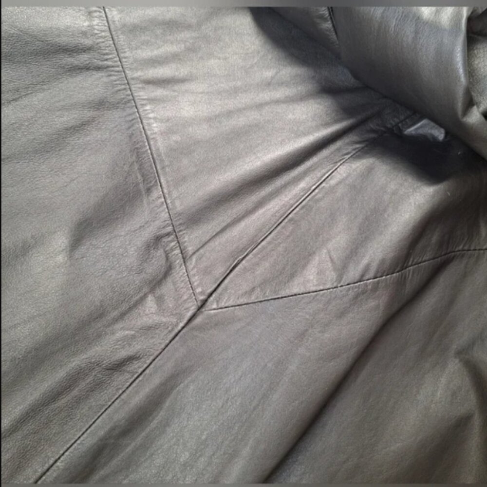 Vintage Wilsons Leather Midi Skirt Mermaid Dark Feminine Academia Witchy Goth - Picture 5 of 11